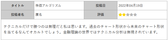 テクニカルだけで勝つのは無理という口コミ
