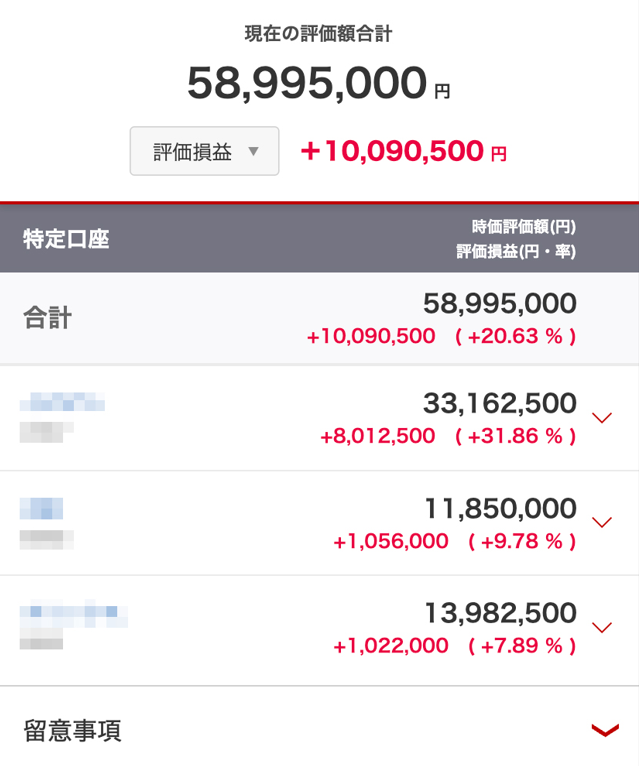 アナリストの証券取引口座画像
